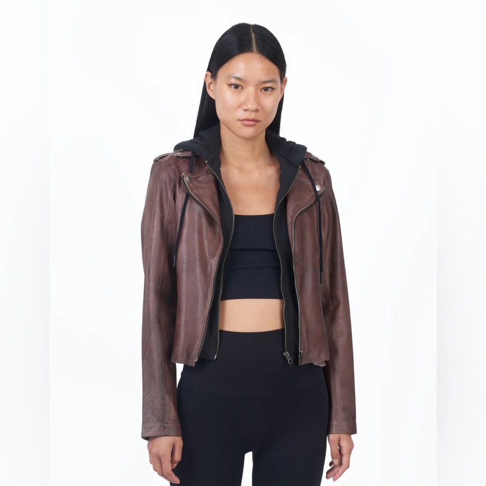 JKT NYC MOLLY PATINA MOTO LEATHER JACKET